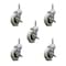 Service Caster 3 Inch Thermoplastic Wheel 1-3/8 Inch Grip Ring Stem Caster with Brakes, 5PK SCC-GR05S310-TPRS-SLB-716138-5 - alternate 2
